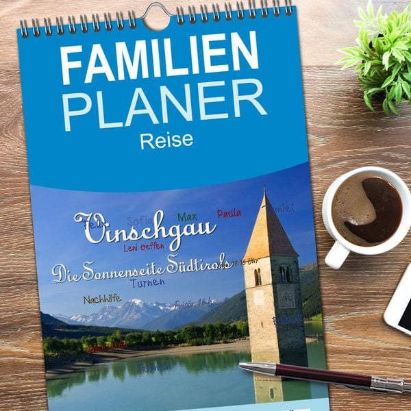 Produktbild: Familienplaner 2026 - Vinschgau - Die Sonnenseite S&uuml;dtirols mit 5 Spalten (Wandkalender, 21 x 45 cm) CALVENDO