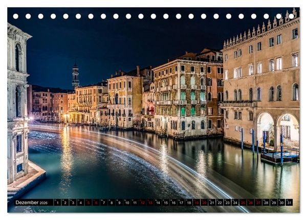 Produktbild: Venedig - Pal&auml;ste, Br&uuml;cken und Kan&auml;le (Tischkalender 2026 DIN A5 quer), CALVENDO Monatskalender