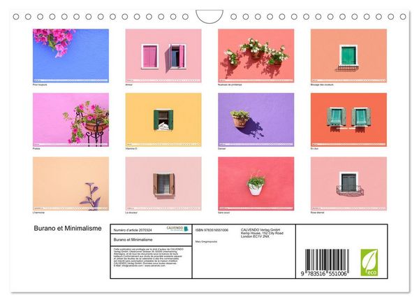 Produktbild: Burano et Minimalisme (Calendrier mural 2026 DIN A4 vertical), CALVENDO calendrier mensuel