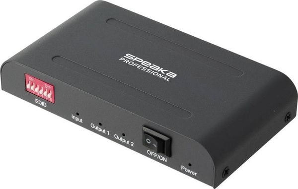 SpeaKa Professional SP-HSAE-100 2 Port HDMI-Splitter mit zusätzlichem USB-C®-Eingang 7680 x 4320 Pixel Black