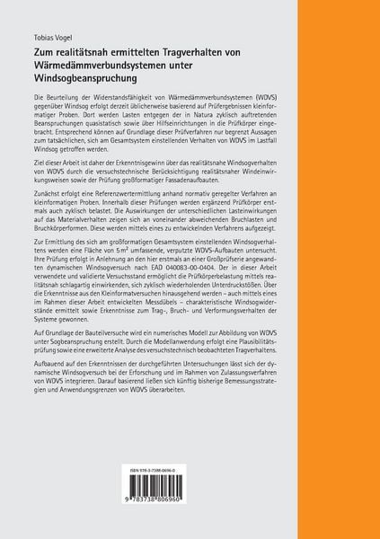 Produktbild: Zum realit&auml;tsnah ermittelten Tragverhalten von W&auml;rmed&auml;mmverbundsystemen unter Windsogbeanspruchung
