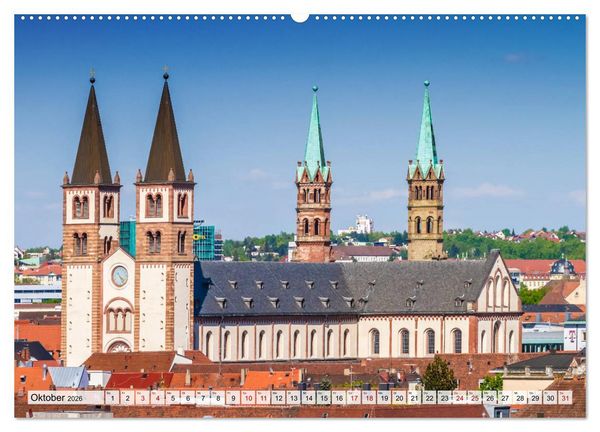 Produktbild: W&Uuml;RZBURG Historisches Stadtherz (hochwertiger Premium Wandkalender 2026 DIN A2 quer), Kunstdruck in Hochglanz