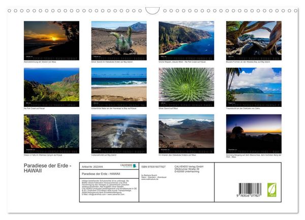 Produktbild: Paradiese der Erde - HAWAII (Wandkalender 2026 DIN A3 quer), CALVENDO Monatskalender