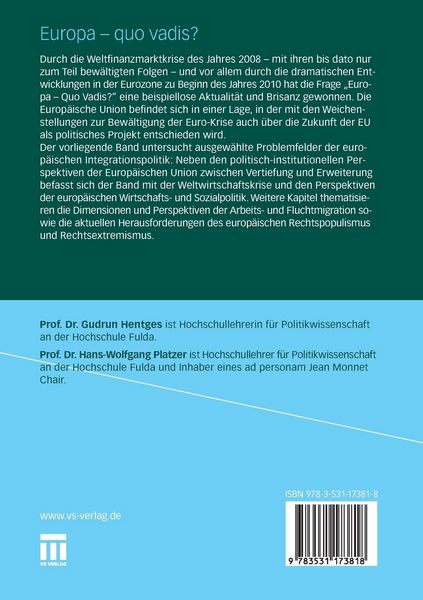 Produktbild: Europa - quo vadis?