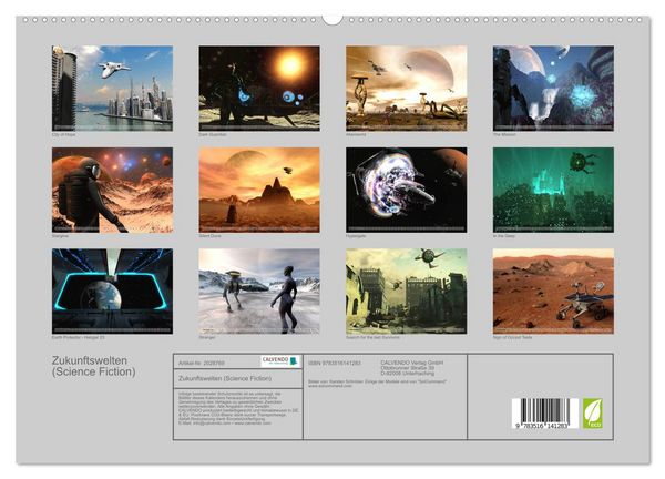 Produktbild: Zukunftswelten (Science Fiction) (hochwertiger Premium Wandkalender 2026 DIN A2 quer), Kunstdruck in Hochglanz