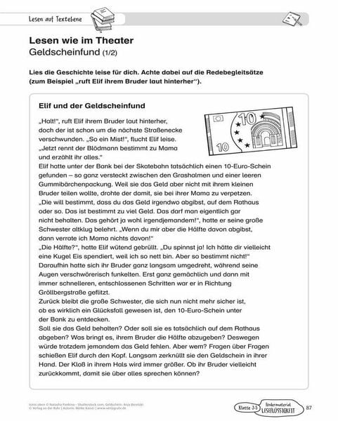Produktbild: F&ouml;rdermaterial Lesefl&uuml;ssigkeit &ndash; Klasse 3 &ndash; 5