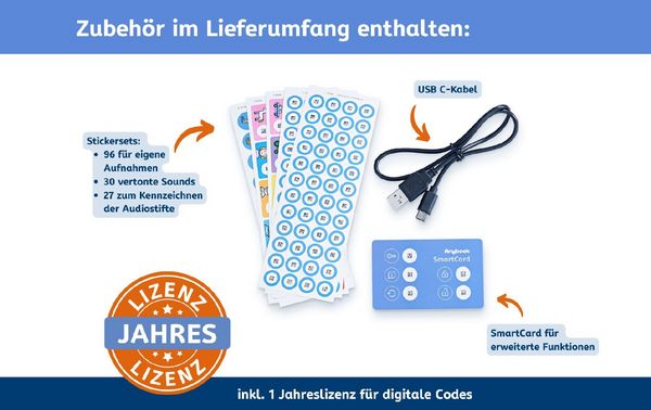 Produktbild: Anybook Pro Audiostift inkl. Jahreslizenz f&uuml;r Codes zum Drucken & Kopieren