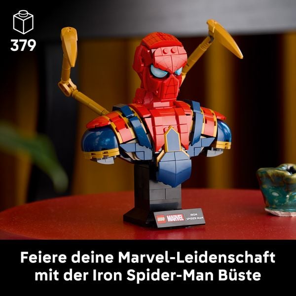 Produktbild: LEGO Marvel 76326 Iron Spider-Man B&uuml;ste, Superhelden Set zum Sammeln