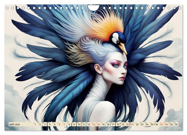 Produktbild: La muse aux oiseaux (Calendrier mural 2026 DIN A4 vertical), CALVENDO calendrier mensuel