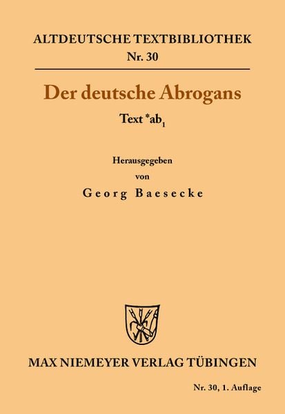 Produktbild: Der deutsche Abrogans