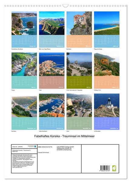 Produktbild: Fabelhaftes Korsika - Trauminsel im Mittelmeer (Wandkalender 2026 DIN A2 hoch), CALVENDO Monatskalender