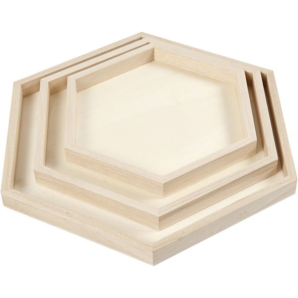 Produktbild: Creativ Company Tablett-Set, D 21+26+31 cm, 3 Stk, 1 Set