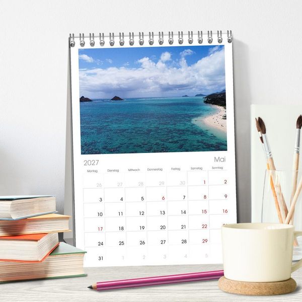 Produktbild: Tischplaner 2027 - Hawaii - Eindr&uuml;cke von Big Island, Kauai & Oahu (A5 Tischkalender zum Aufstellen) CALVENDO