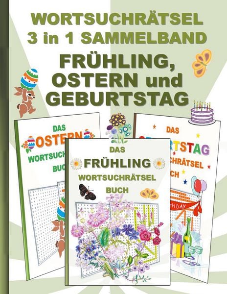 Produktbild: Wortsuchr&auml;tsel 3 in 1 Sammelband Fr&uuml;hling, Ostern und Geburtstag