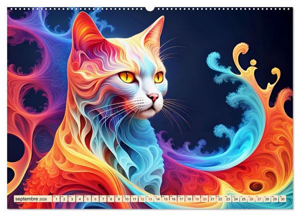 Produktbild: Les fractales animales (Calendrier mural 2026 DIN A2 vertical) calendrier de bureau