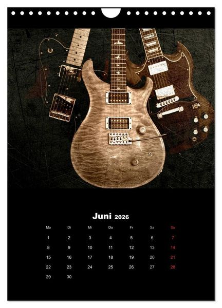 Produktbild: Vintage Gitarren (Wandkalender 2026 DIN A4 hoch), CALVENDO Monatskalender