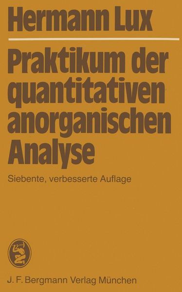 Produktbild: Praktikum der quantitativen anorganischen Analyse