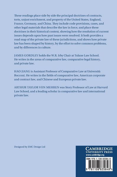 Produktbild: An Introduction to the Comparative Study of Private Law