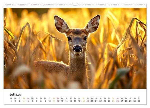 Produktbild: Wilde Tierwelt im Wald (hochwertiger Premium Wandkalender 2026 DIN A2 quer), Kunstdruck in Hochglanz