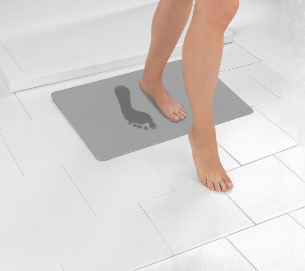 Produktbild: Schnelltrocknende Badematte Grau, aus 100 % Polyester