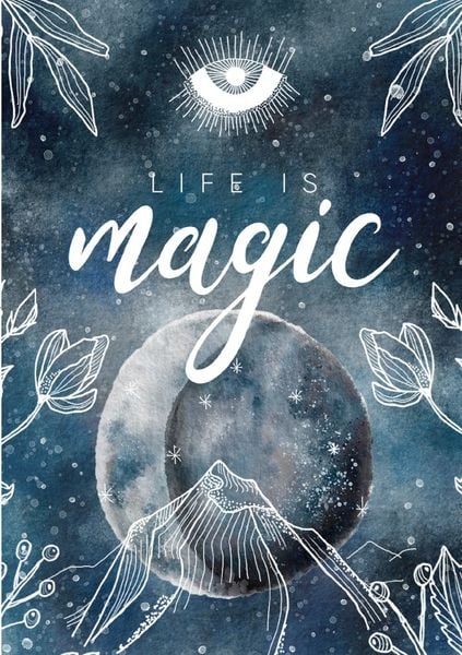 Moon Collection / Notizbuch, Bullet Journal, Journal, Planer, Tagebuch 'Life is Magic'; Taschenbuch von Christin Scharte, Epubli, 9783753158860