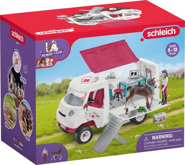 Produktbild: schleich&reg; 42439 - Horse Club, Mobile Tier&auml;rztin mit Hannoveraner-Fohlen, Tierarztmobil mit Zubeh&ouml;r, Spielset