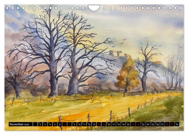 Produktbild: Dresden und das Elbtal - Ein Aquarellkalender von Claudia Pinkau (Wandkalender 2026 DIN A4 quer), CALVENDO Monatskalender