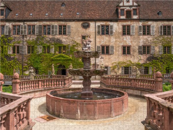 Produktbild: CALVENDO Puzzle Abteigarten von Kloster Bronnbach 1000 Teile Lege-Gr&ouml;&szlig;e 64 x 48 cm Foto-Puzzle Bild von Peter Schickert
