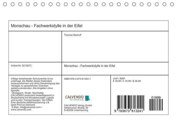 Produktbild: Monschau - Fachwerkidylle in der Eifel (Tischkalender 2022 DIN A5 quer)