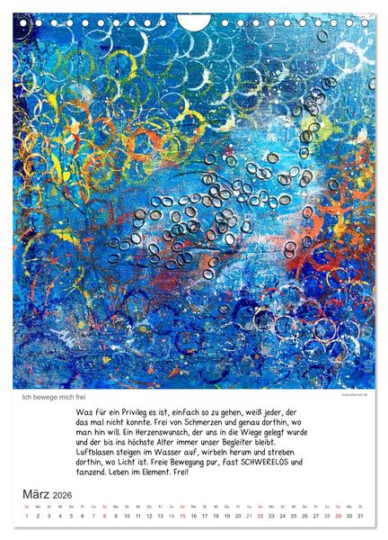 Produktbild: Motivation-Art Herzensw&uuml;nsche (Wandkalender 2026 DIN A4 hoch), CALVENDO Monatskalender