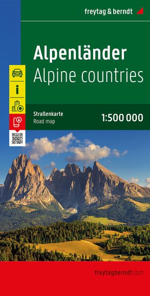 Alpenländer - Österreich - Slowenien - Italien - Schweiz - Frankreich, Autokarte 1:500.000