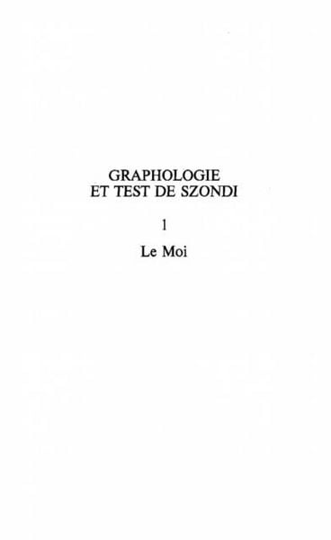 Produktbild: Graphologie et test de szondit. 1