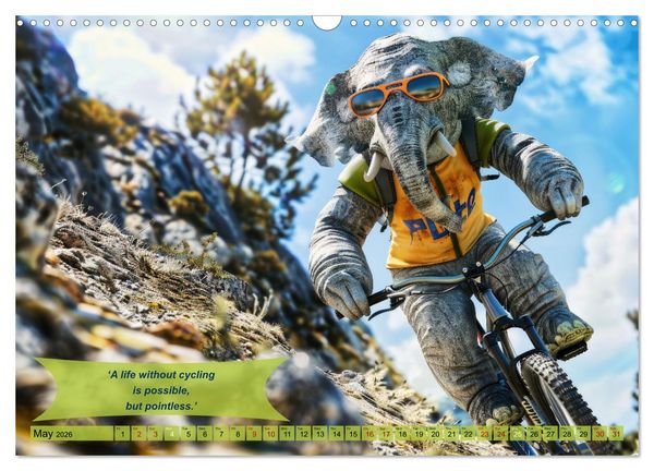 Produktbild: Funny charming animals on a bicycle (Wall Calendar 2026 DIN A3 landscape), CALVENDO 12 Month Wall Calendar
