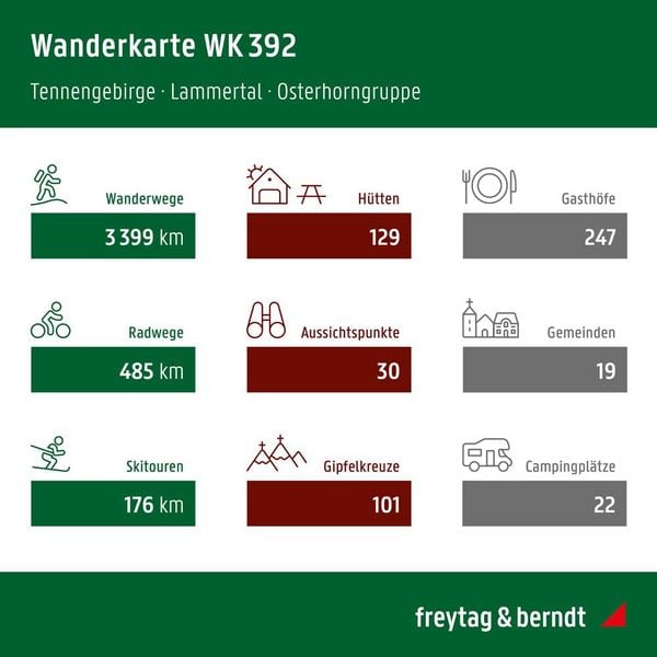 Produktbild: freytag & berndt Wanderkarte Tennengebirge - Lammertal - Osterhorngruppe 1:50.000