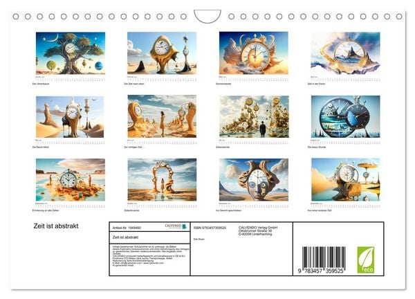 Produktbild: Zeit ist abstrakt (Wandkalender 2026 DIN A4 quer), CALVENDO Monatskalender
