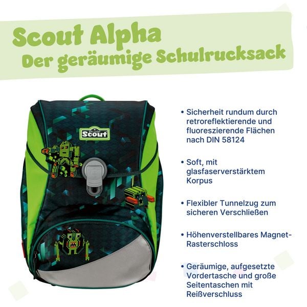 Produktbild: Scout Schulranzen Set Alpha, Schulranzen Set, 4tlg, Cubes