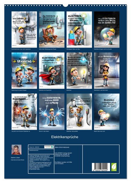 Produktbild: Elektrikerspr&uuml;che (hochwertiger Premium Wandkalender 2026 DIN A2 hoch), Kunstdruck in Hochglanz