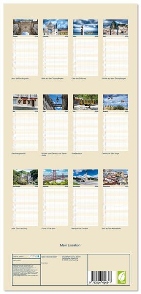 Produktbild: Familienplaner 2026 - Mein Lissabon mit 5 Spalten (Wandkalender, 21 x 45 cm) CALVENDO