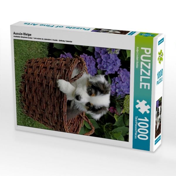 Produktbild: CALVENDO Puzzle Aussie-Welpe 1000 Teile Puzzle hoch | 1000 Teile Lege-Gr&ouml;&szlig;e 64 &times; 48 cm Foto-Puzzle f&uuml;r gl&uuml;ckliche Stunden