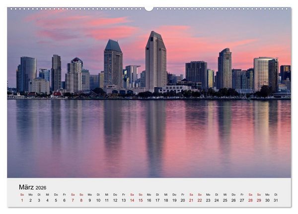 Produktbild: Kalifornien - K&uuml;sten und W&uuml;sten, St&auml;dte und Berge (Wandkalender 2026 DIN A2 quer), CALVENDO Monatskalender