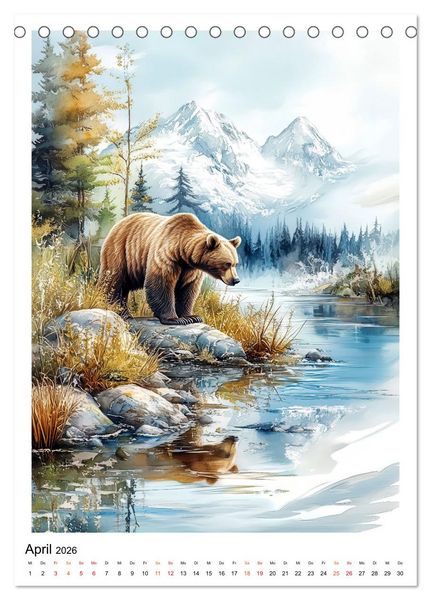 Produktbild: Alaska - Landschaften, Tiere, Freiheit (Tischkalender 2026 DIN A5 hoch), CALVENDO Monatskalender