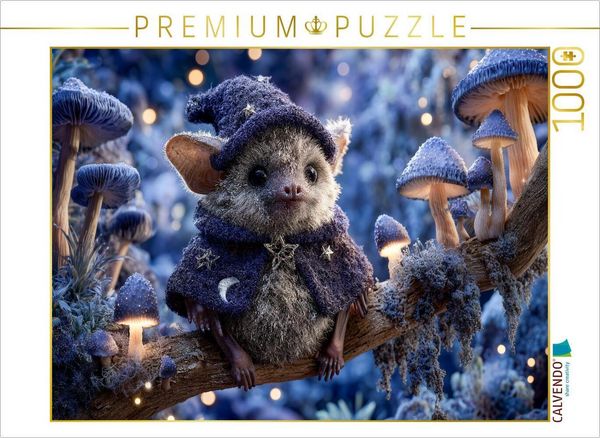 Produktbild: CALVENDO Puzzle Zauberhafte Fledermaus als Zauberer im Pilzwald | 1000 Teile Lege-Gr&ouml;&szlig;e 64x48cm Foto-Puzzle f&uuml;r gl&uuml;ckliche Stunden