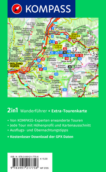 Produktbild: KOMPASS Wanderf&uuml;hrer Seiser Alm, Langkofel, Schlern, Tierser Tal - Herausragende Dolomiten, 35 Touren