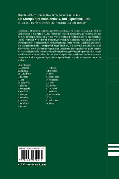 Produktbild: Lie Groups: Structure, Actions, and Representations