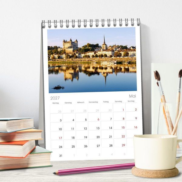 Produktbild: Tischplaner 2027 - Zauberhaftes Tal der Loire. Charmante St&auml;dte und pr&auml;chtige Schl&ouml;sser (A5 Tischkalender zum Aufstellen) CALVENDO