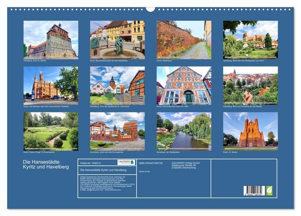 Produktbild: Die Hansest&auml;dte Kyritz und Havelberg (Wandkalender 2026 DIN A2 quer), CALVENDO Monatskalender