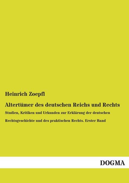 Produktbild: Altert&uuml;mer des deutschen Reichs und Rechts