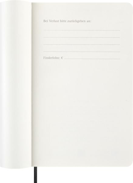 Moleskine 12 Monate Wochen Notizkalender Deutsch 2026, Large/A5, 1 Wo = 1 Seite, rechts linierte Seite, Weicher Einband, Schwarz