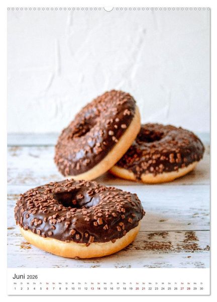 Produktbild: Donuts - Die runden Gaumenfreuden. (Wandkalender 2026 DIN A2 hoch), CALVENDO Monatskalender