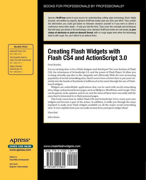 Produktbild: Creating Flash Widgets with Flash CS4 and ActionScript 3.0